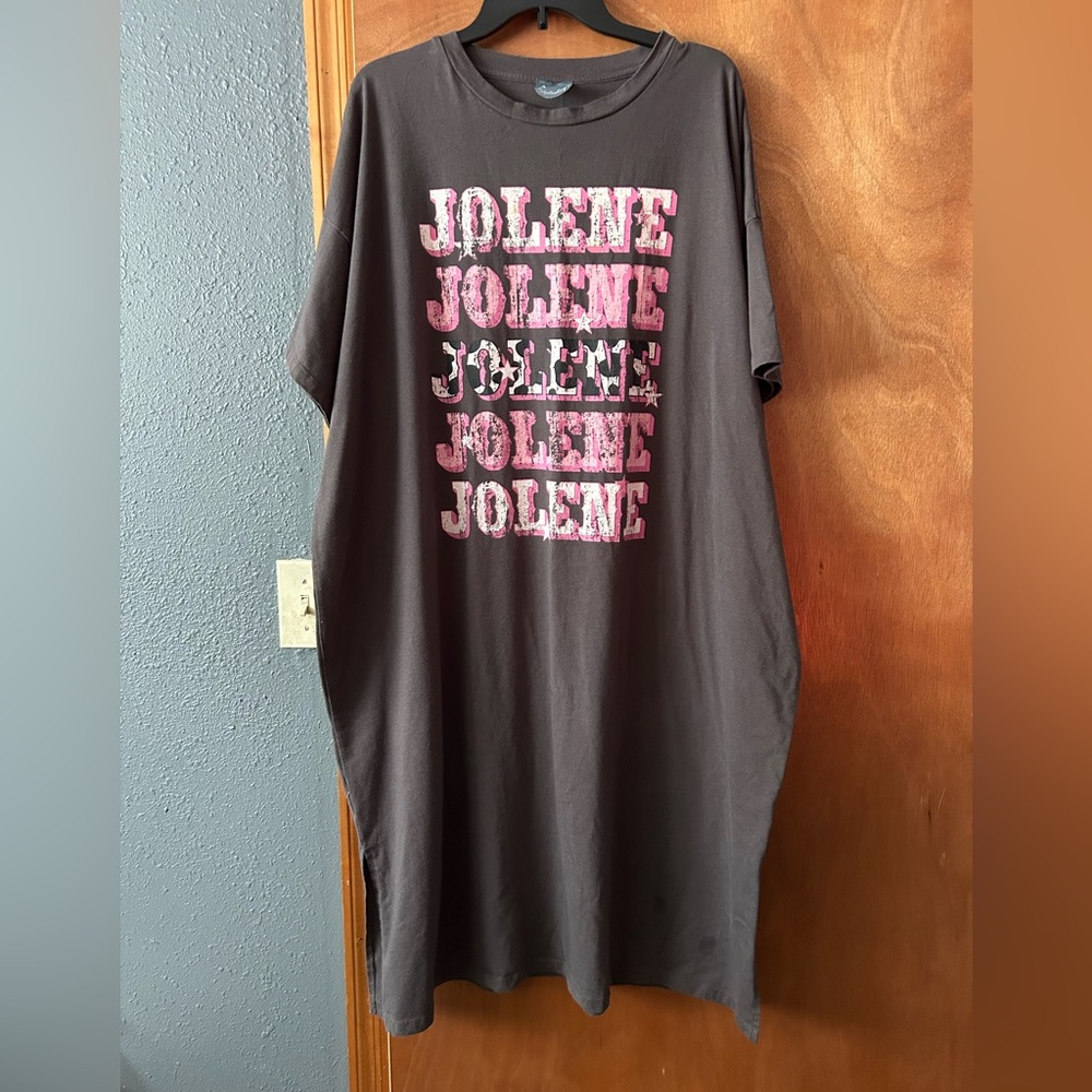 Arula Charcoal Tshirt Dress with Pink Accents